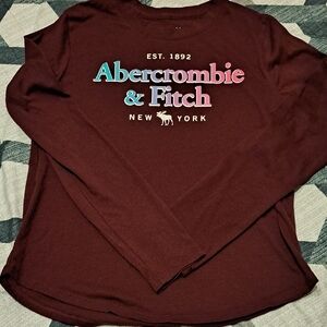 Abercrombie & Fitch Burgundy Graphic Tee Girl's Size 9 - 10